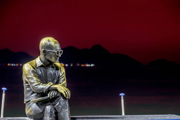 Estatua Del Poeta Carlos Drummond Andrade Copacabana Río Janeiro Brasil —  Fotos de Stock
