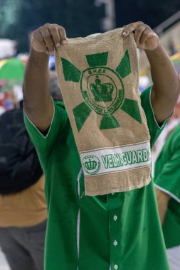 Rio de Janeiro, Brezilya 'daki Imperatriz Leopoldinense Samba Okulu - 13 Mart 2022: Rio de Janeiro' daki Marques de Sapucai Sambodromo 'da Imperatriz Leopoldinense Samba Okulu.