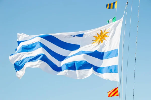 Uruguayan Flag Outdoors Rio Janeiro Brazil — Stock Photo, Image