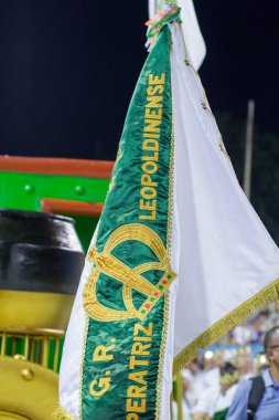 Rio de Janeiro, Brezilya 'daki Imperatriz Leopoldinense Samba Okulu - 13 Mart 2022: Rio de Janeiro' daki Marques de Sapucai Sambodromo 'da Imperatriz Leopoldinense Samba Okulu.