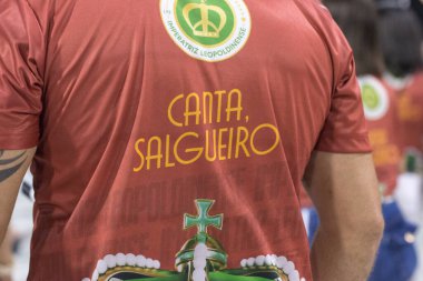 Rio de Janeiro, Brezilya 'daki Imperatriz Leopoldinense Samba Okulu - 13 Mart 2022: Rio de Janeiro' daki Marques de Sapucai Sambodromo 'da Imperatriz Leopoldinense Samba Okulu.