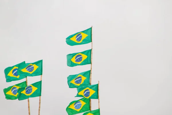 Bandiere Brasiliane All Aperto Sulla Spiaggia Copacabana Rio Janeiro — Foto Stock