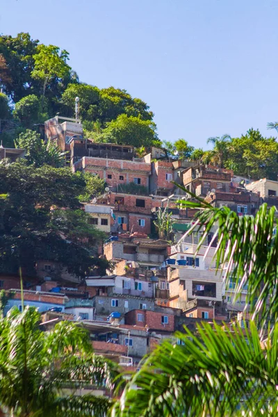 Santa Marta Favela Widziana Dzielnicy Botafogo Rio Janeiro — Zdjęcie stockowe