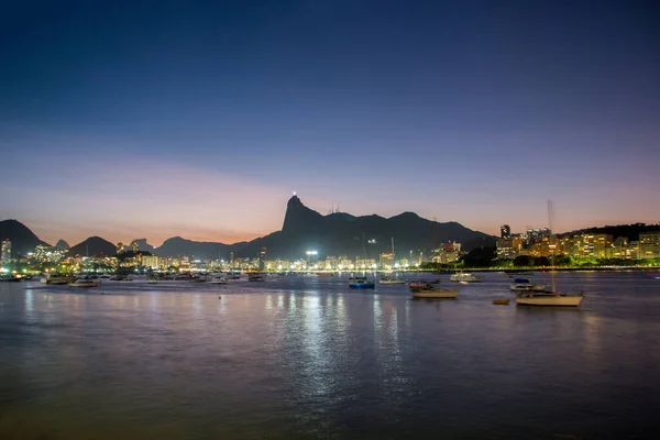 Zachód Słońca Widziany Mureta Urca Rio Janeiro — Zdjęcie stockowe