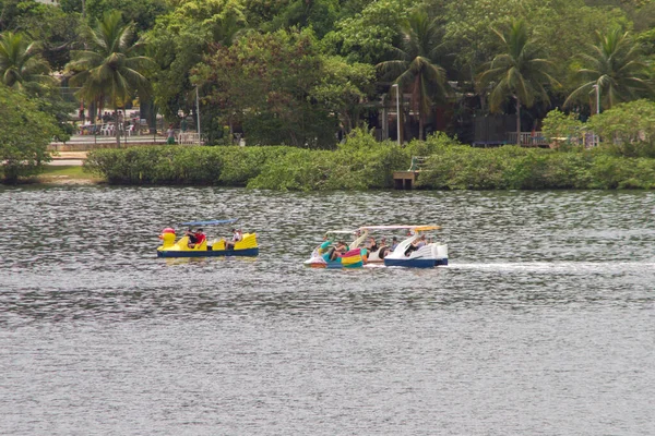 Rodrigo de Freitas Lagoon Rio de Janeiro, Brezilya - 19 Mart 2022: Rio de Janeiro 'da Rodrigo de Freitas Lagoon.