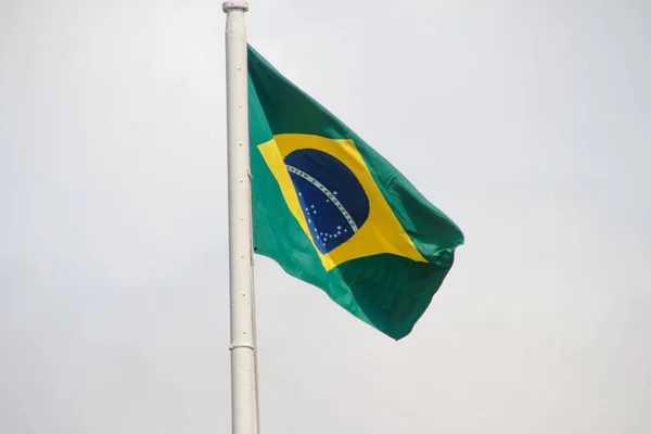 Brazil Zászló Szabadban Rio Janeiro Brazília — Stock Fotó