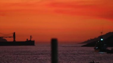 Rio de Janeiro 'daki Urca' nın kırmızı plajından geçen bir kargo gemisinin zaman çizelgesi.