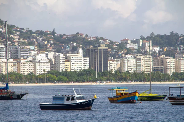 Boats Guanabara Bay Seen Mureta Urca Rio Janeiro Brazil April — Zdjęcie stockowe