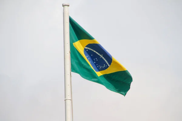 Brazilian Flag Outdoors Rio Janeiro Brazil — Stock Photo, Image