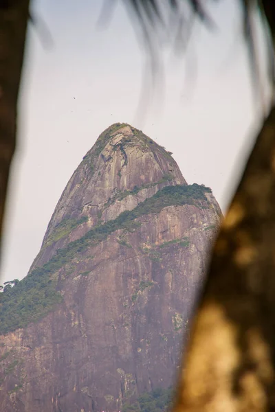 Two Hill Brother Seen Rodrigo Freitas Lagoon Rio Janeiro Brazil — Fotografia de Stock