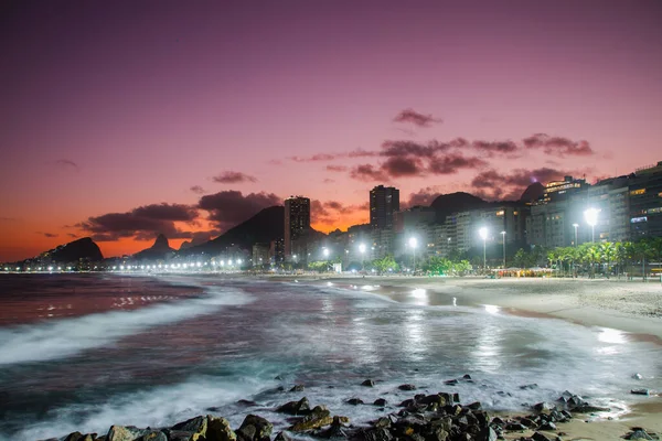 Sunset Leme Beach Copacabana Rio Janeiro Brazil — Stok fotoğraf