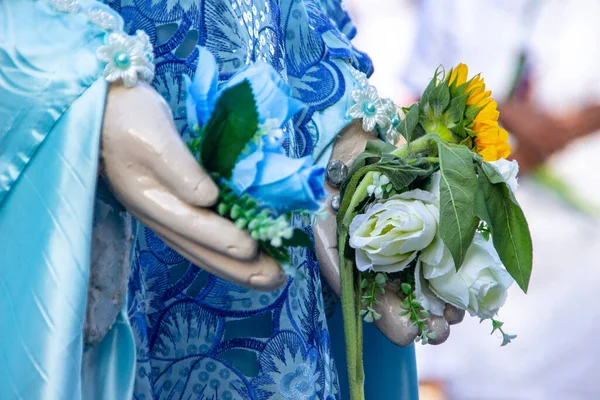 Flores Oferecidas Iemanja Durante Uma Festa Rio Janeiro — Fotografia de Stock