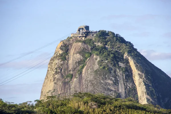 Sockerlimpa Sett Från Toppen Byggnad Copacabana Grannskapet Rio Janeiro — Stockfoto