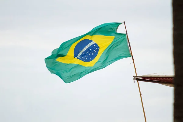 Brazilian Flag Outdoors Rio Janeiro — Foto Stock