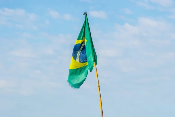 Brazilian Flag Outdoors Rio Janeiro — стокове фото