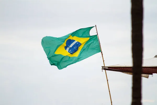 Brazilian Flag Outdoors Rio Janeiro — стокове фото