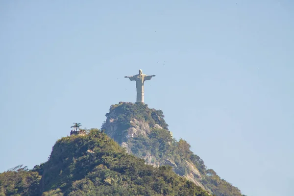 Chrystus Odkupiciel Dona Marta Punkt Widzenia Rio Janeiro Brazylia Lipca — Zdjęcie stockowe