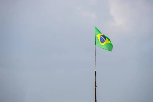 Brazil Flag Outdoors Rio Janeiro — Stock Photo, Image