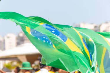 Brezilya bayrağı Rio de Janeiro Brezilya 'da.