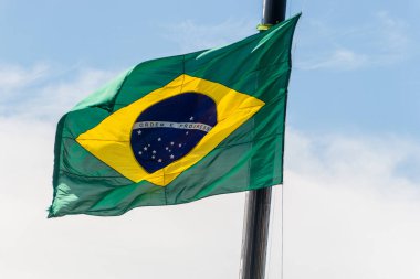 Brezilya bayrağı Rio de Janeiro Brezilya 'da.