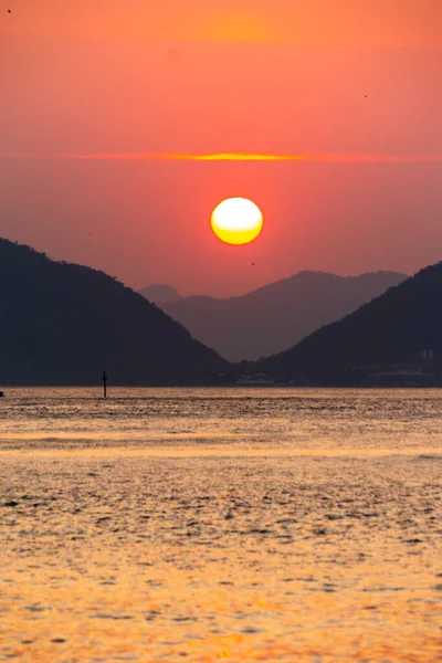 Sonnenaufgang Roten Strand Von Urca Rio Janeiro Brasilien — Stockfoto