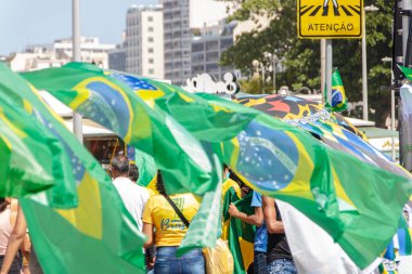 Brezilya bayrağı Rio de Janeiro Brezilya 'da.