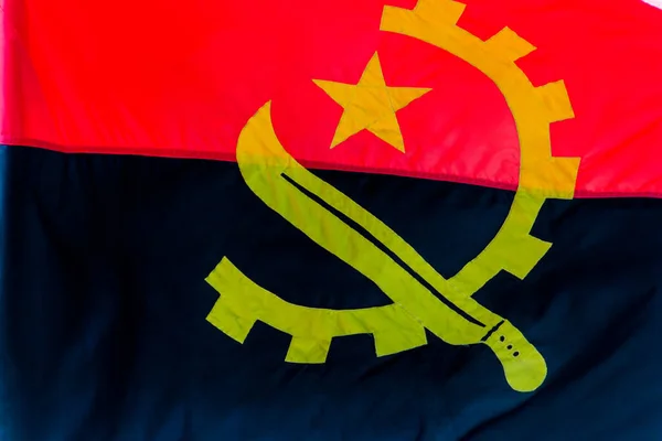 Angola Flagge Freien Rio Janeiro Brasilien — Stockfoto