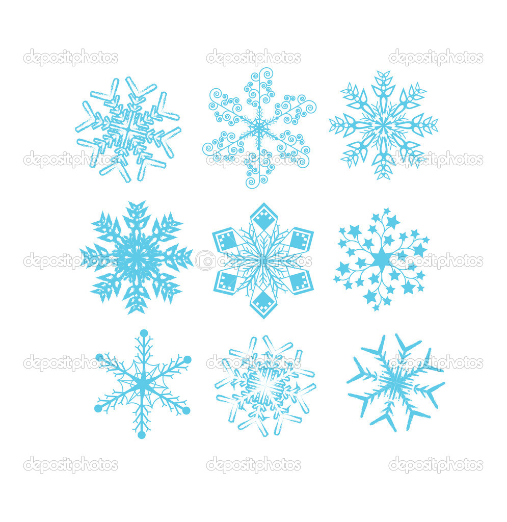 Set of Snowflake for background