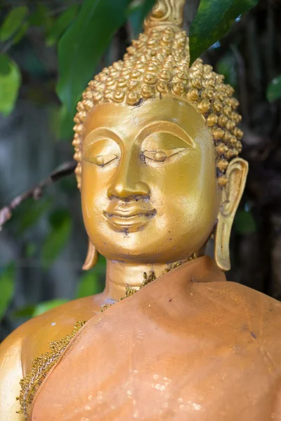 Närbild av guld buddha staty — Stockfoto