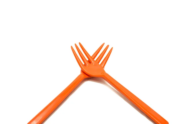 Orange fork isolated on white — Stock Photo, Image