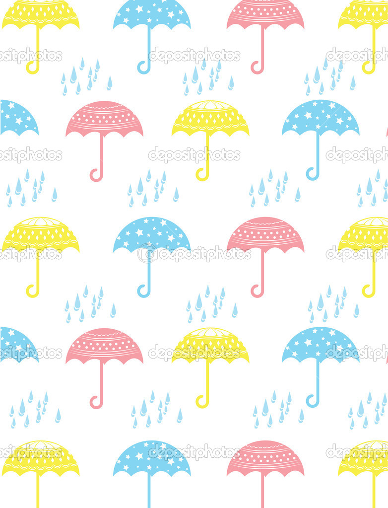Colorful cute umbrella for background