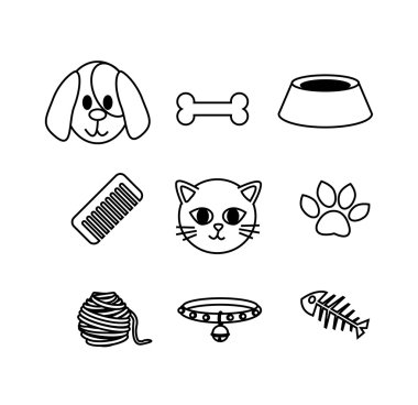 kedi ve köpek simgesi kavramı hayvan sever bir dizi