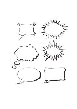 Farklı şekilli konuşma balonları topluluğu