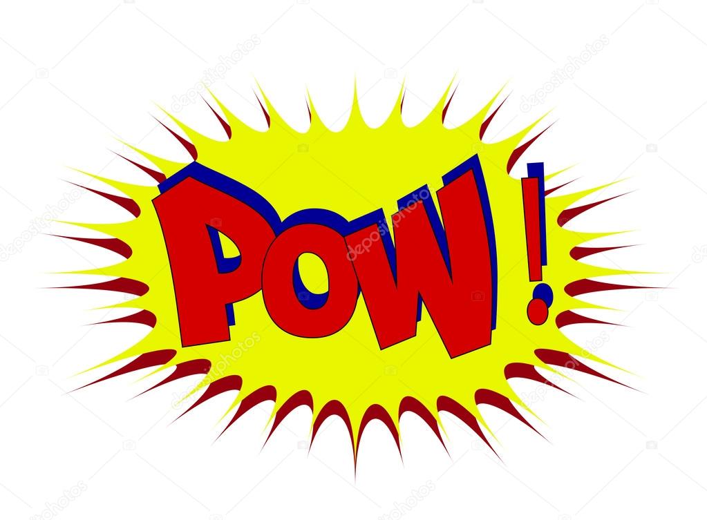 POW Comic book explosion comic sound effect Stock Vector Image by