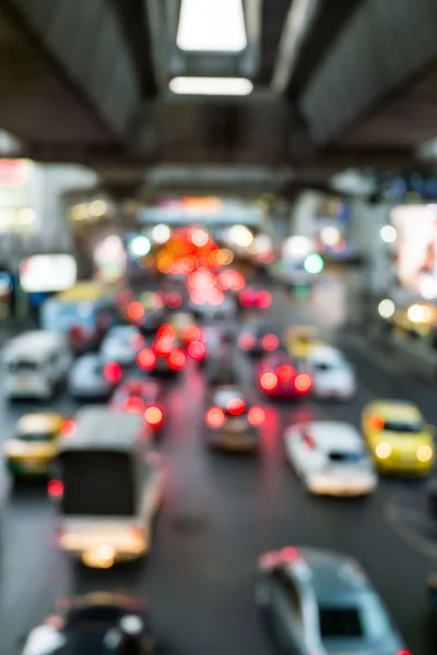 Abstract Blur traffic and car lights bokeh in rush hour background — Stock Photo, Image