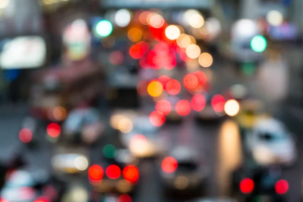 Abstract Blur traffic and car lights bokeh in rush hour background — Stock Photo, Image