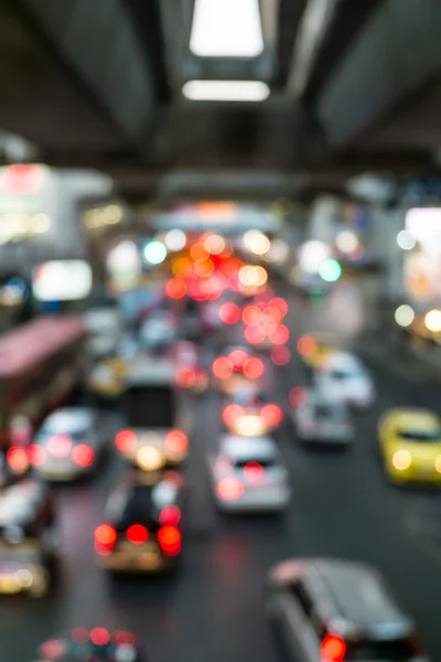 Abstract Blur traffic and car lights bokeh in rush hour background — Stock Photo, Image