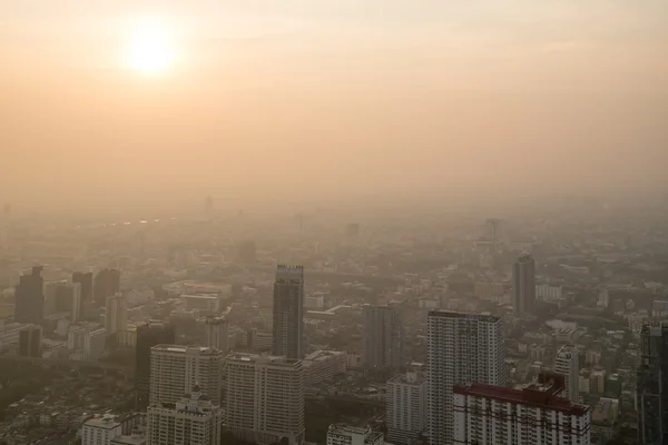 Vista del paisaje urbano de Sunset Bangkok, Bangkok la ciudad capital de Tailandia —  Fotos de Stock
