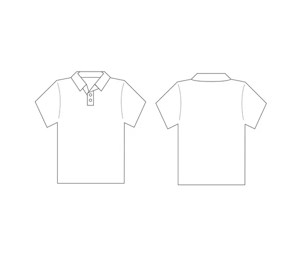 Weißes Poloshirt vorne schwarze Vorlage -Vektor — Stockvektor