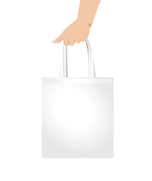 Hand holding white shopping bag Vector — Stock Vector