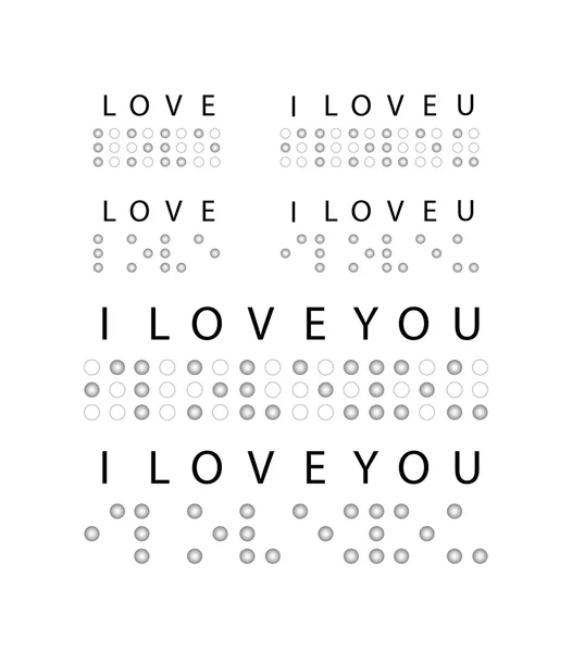 "Eu te amo "em braille. Vetor — Vetor de Stock