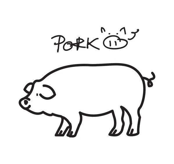 Image vectorielle et illustratrice du porc — Image vectorielle