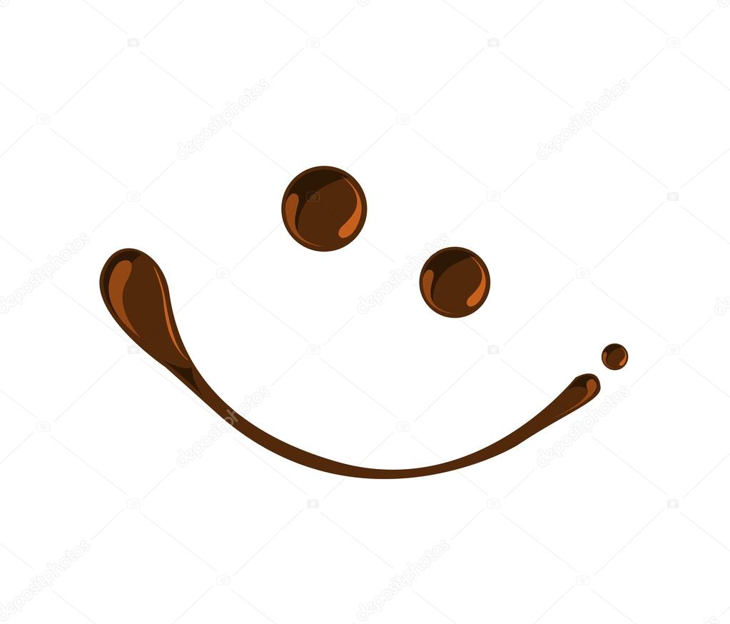 Chocolate smile chocolate syrup symbols vector