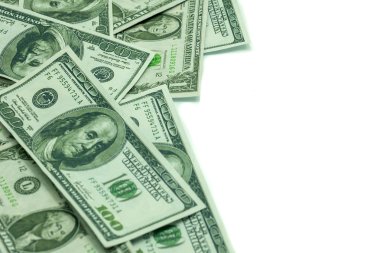 100 dolar, bir dolar kazık arka plan olarak.