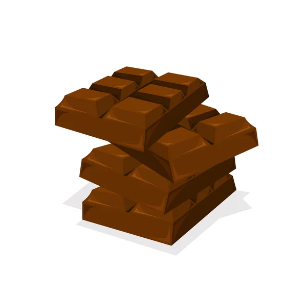 Pila de chocolate barra vector — Vector de stock