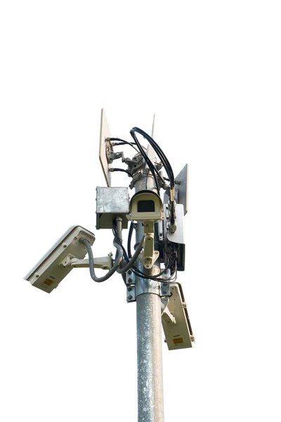 Câmera de segurança CCTV isolado no branco — Fotografia de Stock