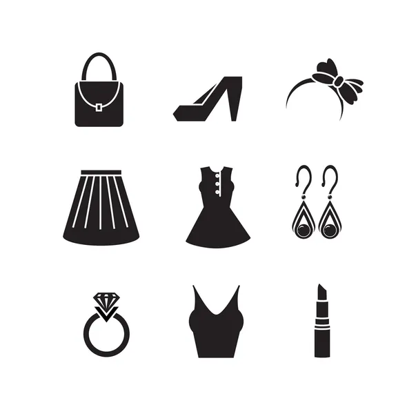 Set de accesorii pentru fete icon vector — Vector de stoc