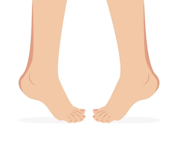 Vettore del piede femminile in piedi piede umano — Vettoriale Stock