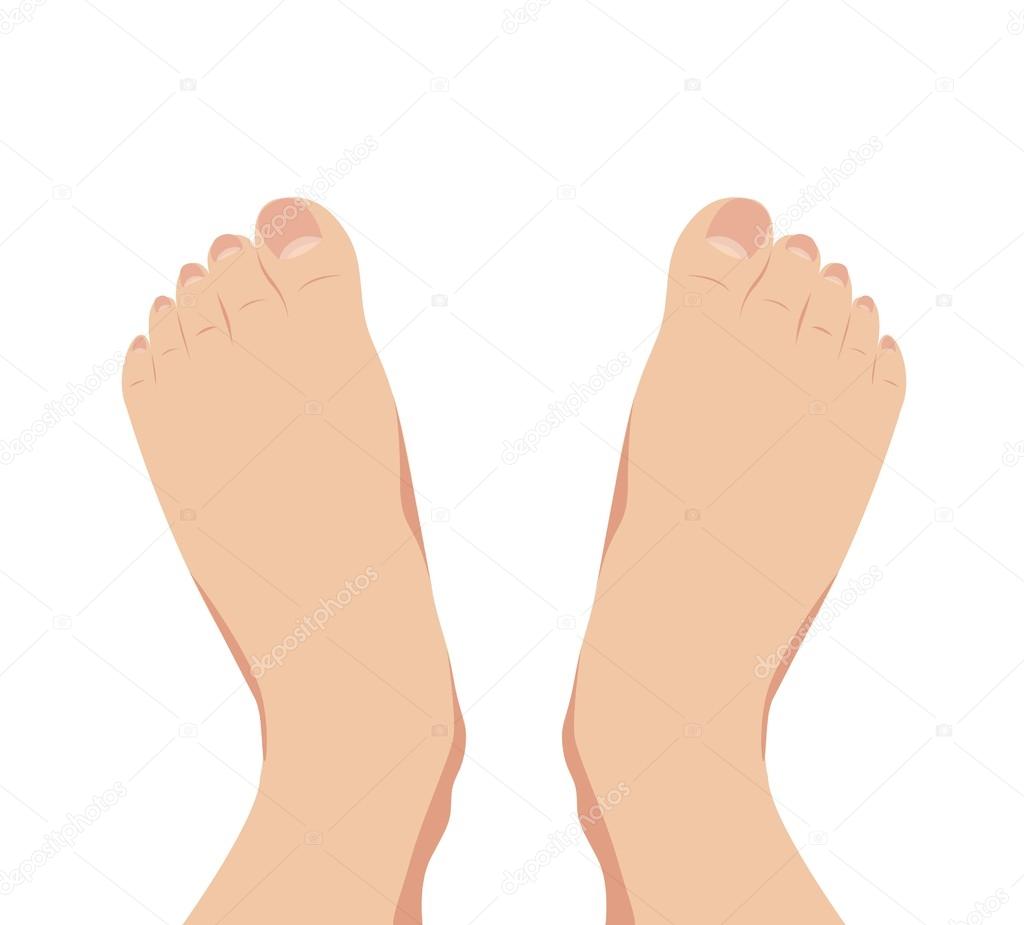 Vector of female foot standing  human foot