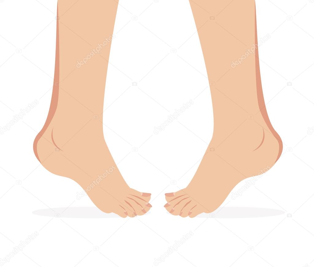 Vector of female foot standing  human foot